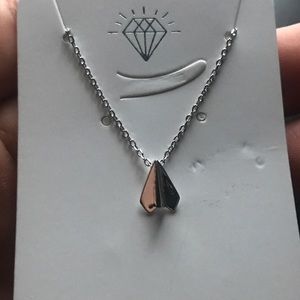 Real Silver Paper Airplane Necklace